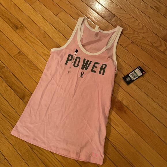 Under Armour power breast cancer awareness tank large NWT - Picture 3 of 5
